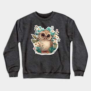 Water Colour Owl Crewneck Sweatshirt